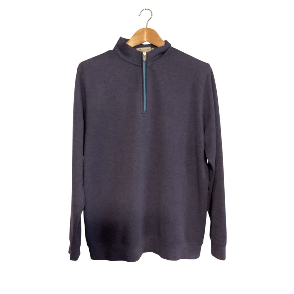 Peter Millar Crown Comfort Interlock Pima Modal Purple Zip Pullover Large